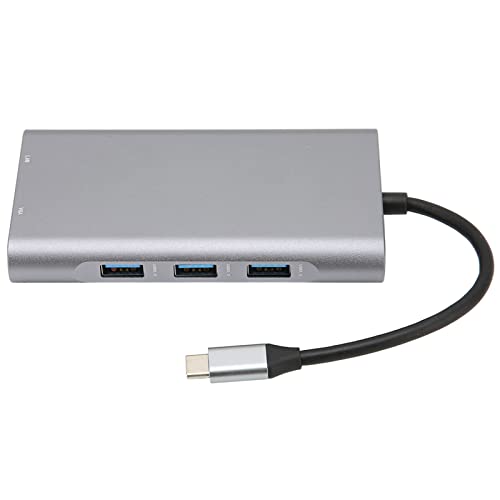 USB-C-Hub, USB-C-Dockstation-Hub 10 in 1 4K-Schnittstelle PD-Ladeanschluss 3 USB-Anschlüsse Multifunktions-Hub von ciciglow