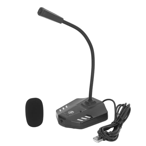 ciciglow USB-Computermikrofon, Kondensator-PC-Mikrofon mit Schwanenhals-Design, Stummschalttaste, Kontrollleuchte, Geräuschunterdrückung, USB-Mikrofon von ciciglow