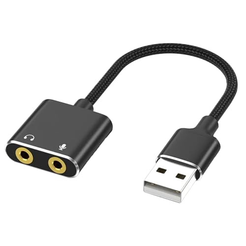 USB-Soundkartenadapter, Externer Zweikanal-Stereo-Audiokonverter mit Kopfhörer- und Mikrofonanschluss für PC-Laptop, Digitale Klangverarbeitung USB-Soundkartenadapter, Externer Zweikanal-Stereo-Audiokonverter mit Kopfhörer- und Mikrofonanschluss für PC-Laptop, Digitale Klangverarbeitung von ciciglow