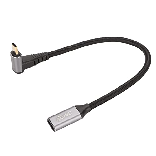 USB auf USB C Kabel 90 Grad, PD100W Typ C 3.1 Stecker auf Buchse Schnellladekabel 4K 60Hz 10Gbps Rechtwinkliges USB C Verlängerungskabel für Steam Deck (25cm) von ciciglow