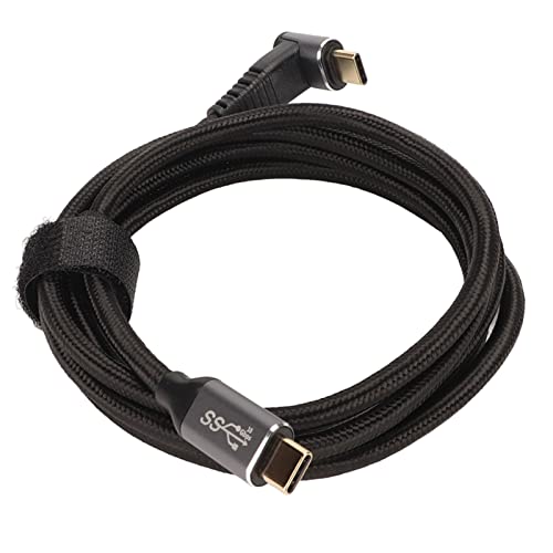 USB zu USB C Kabel 90 Grad, PD100W Typ C 3.1 Gen2 Schnellladekabel 4K 60Hz 10Gbps Rechtwinkliges USB C Verlängerungskabel für Steam Deck, für VR Link (150cm) von ciciglow
