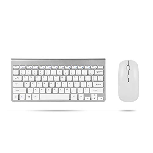 Wireless-Tastatur und -Maus, Wireless-Maus- und Tastatur-Kombination mit Scissor Switch-Tasten, 2,4-GHz-USB-Funktastatur für Laptop, Computer, PC, Tablet, Desktop, IOS/OS X PC Win XP/7/8(Silber) von ciciglow