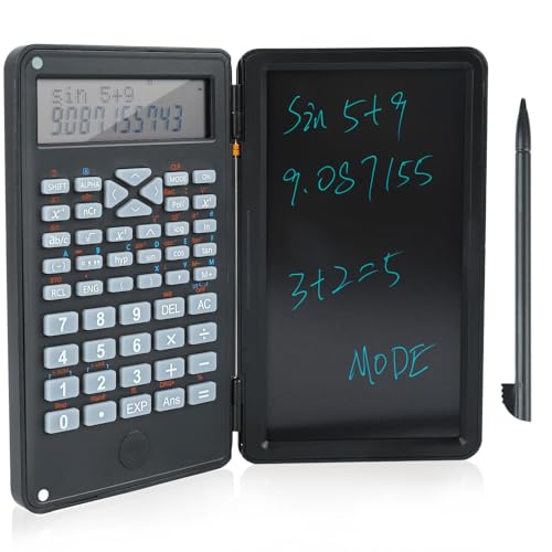 Wissenschaftlicher Taschenrechner, Zweireihiges LCD-Display, Schreibtablett, 240 Funktionen, Kompakte Größe, für Büro, Schule von ciciglow