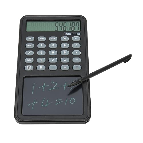 Wissenschaftlicher Taschenrechner mit Schreibtablett, 12-stelliger Tischrechner mit Notizblock, LCD-Display für Schüler, Lehrer, Büro, Gymnasium (Black) von ciciglow
