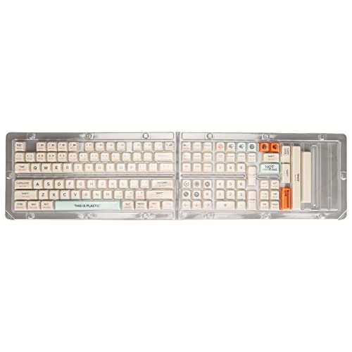 ciciglow 128-Tasten-Tastenkappen-Set, PBT-Farbsublimations-Tastatur-Tastenkappen, Orange, Blau, Beige, Vollständiges 128-Tasten-Set, DIY-Tastenkappen für Mechanische Tastatur von ciciglow