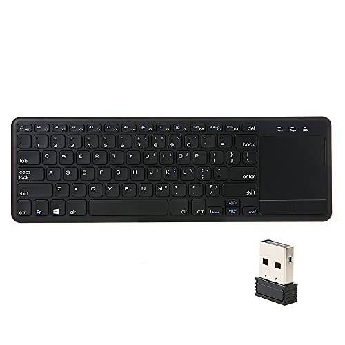 ciciglow 2,4 G Kabellose Tastatur, Ultraschlanke Tastatur mit Touchpad, USB-Empfänger, Unterstützt Automatische Schlaffunktion, für Android Smart TV, Computer, Laptop, Desktop von ciciglow
