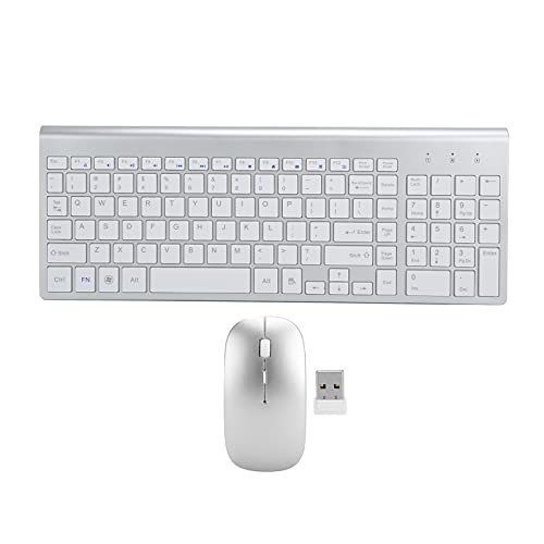 ciciglow 2,4G Wireless Keyboard und Mouse Combo, Geräuschreduzierende, Stummgeschaltete, Tragbare Wireless-Tastaturmaus für Laptop und Desktop Einstellbare DPI von ciciglow