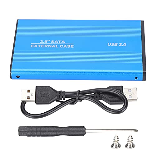 ciciglow 2,5-Zoll-Festplattengehäuse, Tragbares Festplattengehäuse, 3 TB USB2.0-SSD-Festplattenbox für Notebook-Desktop, Externe Datenspeichergeschwindigkeit Bis zu 480 Mbit/s(Blau) von ciciglow