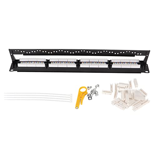 ciciglow 24 Port Patch Panel, CAT5e RJ45 Netzwerk Patch Panel Anti Interference 10G Through Coupler, Rackmount Patch Panel für 19 Zoll Standardschrank von ciciglow