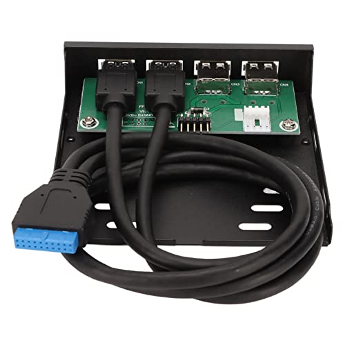 ciciglow 3,5-Zoll-USB-Hub mit Frontblende, 5 Gbit/s USB3.0-Hub, Kompatibel mit USB 2.0/1.1/1.0-Geräten, 4-Port-interner Combo-Halterungsadapter für PC-Desktop 3,5-Zoll-Diskettenschacht von ciciglow