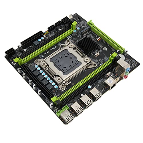 ciciglow 4xDDR3 Desktop Mainboard, LGA2011 V1/V2 CPU M ATX Motherboard mit NVME M.2 Schnittstelle, 4xSATA2.0, 8Pin/24Pin Power Gaming Motherboard Gigabit Netzwerkkarte von ciciglow