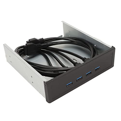 ciciglow 5,25-Zoll-Frontplatten-USB-Hub, 5-Gbit/s-USB-3.0-Hub mit 4-Port-19-Pin-Stromanschluss Erforderlich, Frontplatten-Hub für PC-Computergehäuse von ciciglow
