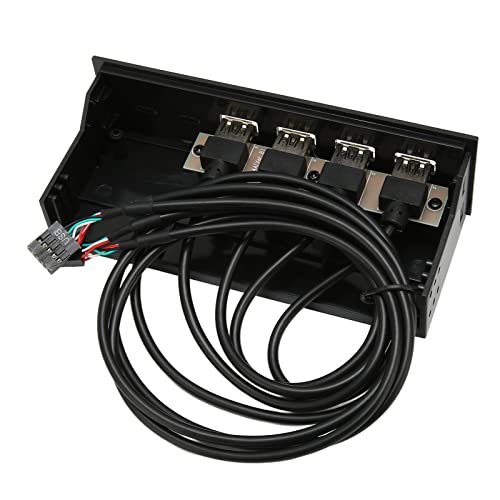 ciciglow 5,25-Zoll-USB-2.0-Frontblenden-Hub, 4 Anschlüsse, 19-poliges Optisches Laufwerk, Computer-Erweiterungskarte für 11 10 8.1 8 7, für Vista, für XP von ciciglow