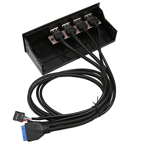 ciciglow 5,25-Zoll-USB-3.0-Frontpanel-Hub, 4 Ports 5 Gbit/s 19-Pin-Panel-Computer-Erweiterungskarte mit 2 USB 3.0- und 2 USB 2.0-Ports für Windows 11 10 8.1 8 7, für Vista, für XP von ciciglow