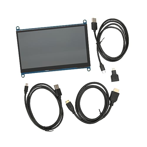 ciciglow 7-Zoll-Raspberry-Pi-Touchscreen- mit 5-Punkt-kapazitiver Touch-Funktion und Zwei Lautsprechern, 1024 X 600 HD-IPS-Display, Kompatibel mit Raspbian,10, Typ-C-Anschluss von ciciglow