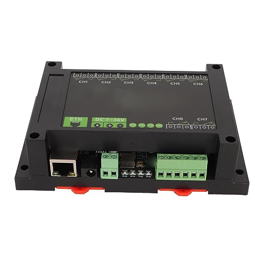 ciciglow 8-Kanal-Ethernet-Relaismodul, PoE-Port-Kommunikation, Industrietaugliches Schienenmontagegehäuse, RTU TCP, Schutzschaltungen von ciciglow