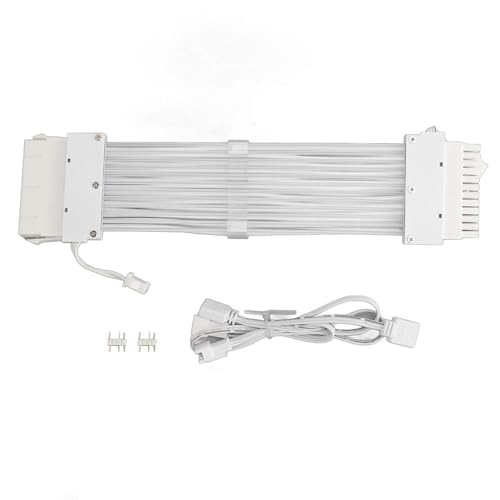 ciciglow ARGB-Stromverlängerungskabel, 18 AWG, 9,6 Zoll, 24-poliger Stecker auf Buchse, Flexibles ARGB-buntes, Synchronisiertes, Ummanteltes Kabel, 245 Mm von ciciglow