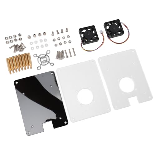 ciciglow Acrylgehäuse-Ersatz für RasPi 5, 2 Schichten Transparent, Integriert mit Lüfter, Geeignet für RasPi 5 Motherboard von ciciglow