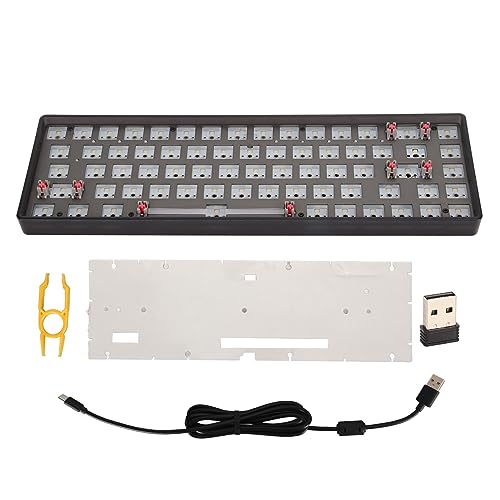 ciciglow Benutzerdefiniertes Mechanisches Gaming-Tastatur-Kit, 65% 68 Tasten DIY Modulare Tastatur, Hotswap, Unterstützt Bluetooth 5.0/USB-C Kabelgebunden/2,4 GHz Kabellos, Individuelles von ciciglow