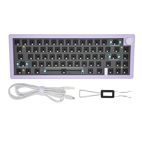 ciciglow Benutzerdefiniertes Mechanisches Gaming-Tastatur-Kit, 65% Modulare DIY-Tastatur mit 67 Tasten, Hot-Swap-fähiger 3-Pin/5-Pin-Schalter, Unterstützt Bluetooth 5.0/USB-C (Lila) von ciciglow