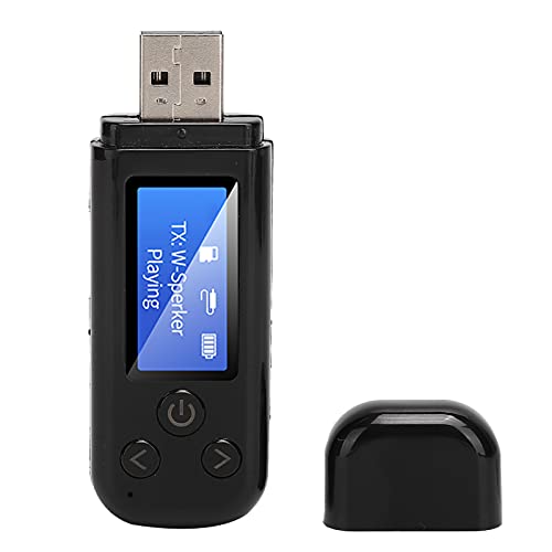 ciciglow Bluetooth 5.0 Empfänger, USB Bluetooth 5.0 Adapter Bluetooth Audio Empfänger Sender mit LCD Bildschirm 3,5 Mm AUX(Schwarz) von ciciglow