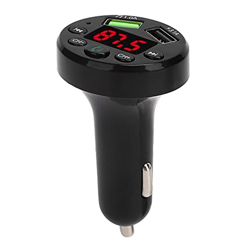 Bluetooth FM Transmitter, E6 Auto MP3-Player Bluetooth V5.0 Autoradio Audio Adapter FM Transmitter Dual USB Schnellladegerät Auto Musik Player FM Modulator von ciciglow