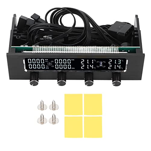 ciciglow Computer-Lüfter-Controller, PC-Lüfter-Controller Einstellbare Geschwindigkeit LCD-Display-Temperaturregler mit Schrauben-Aufkleber für Grafik-CPU-Kühlung von ciciglow