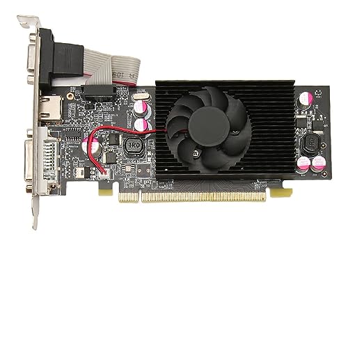 ciciglow Desktop-Grafikkarte, 1 GB DDR2 64-Bit-Gaming-Grafikkarte PCI Express 2.0 589 MHz GPU-Takt 800 MHz Speichertakt-Grafikkarte für Computergehäuse (GT210 1 GB DDR2 64 Bit) von ciciglow