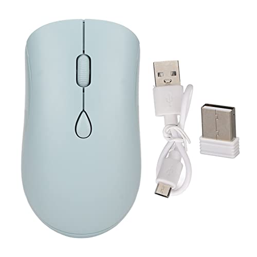 ciciglow Drahtlose Bluetooth-Maus, Dual-Modi, Bluetooth 5.2 und 2,4 G, Kabellose 1600-DPI-Computermaus mit USB-Empfänger, Wiederaufladbare Leise Maus (Blau) von ciciglow