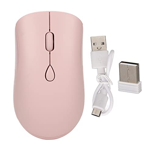 ciciglow Drahtlose Bluetooth-Maus, Dual-Modi, Bluetooth 5.2 und 2,4 G, Kabellose 1600-DPI-Computermaus mit USB-Empfänger, Wiederaufladbare Leise Maus (Rosa) von ciciglow