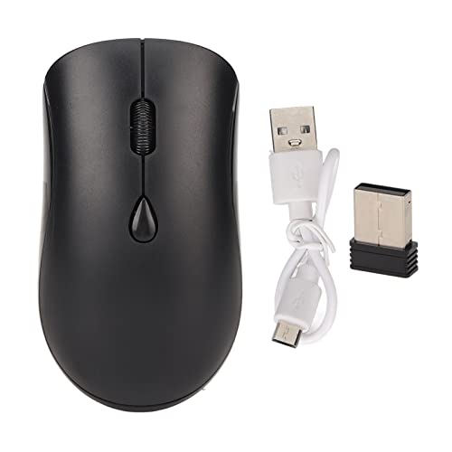 ciciglow Drahtlose Bluetooth-Maus, Dual-Modi, Bluetooth 5.2 und 2,4 G, Kabellose 1600-DPI-Computermaus mit USB-Empfänger, Wiederaufladbare Leise Maus (Schwarz) von ciciglow