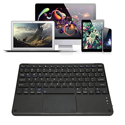 ciciglow Drahtlose Bluetooth-Tastatur mit Touchpad, 78 Tasten Tragbare Ultra Dünne Stille Tastatur für Smartphones, Tablets, Laptops von ciciglow