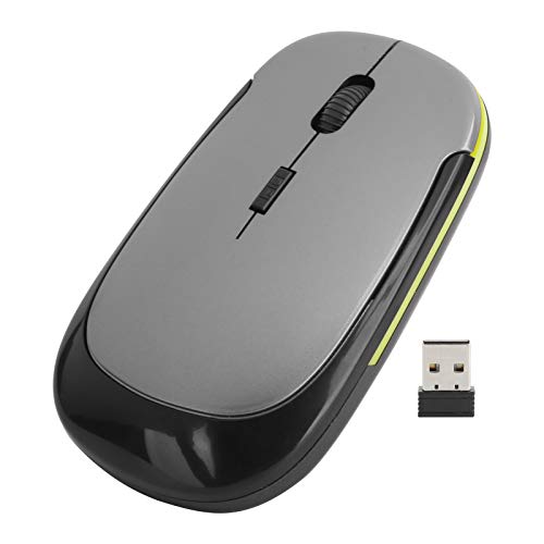 ciciglow Drahtlose Maus, Silent Mouse 2.4G Tragbare Mobile Optische Büromaus mit USB-Empfänger 3 Einstellbare DPI für Notebook-Computerzubehör(Silber grau) von ciciglow