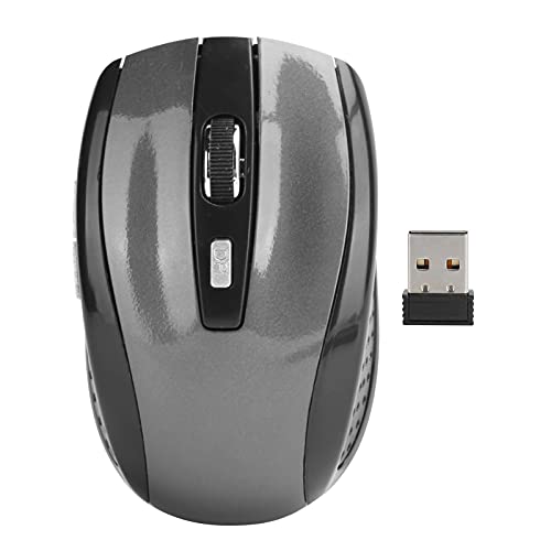 ciciglow Drahtlose Maus, Silent Mouse 2.4G Tragbare Mobile Optische Maus mit USB-Empfänger Einstellbare DPI für Gaming-Zubehör für Notebooks(Grey) von ciciglow