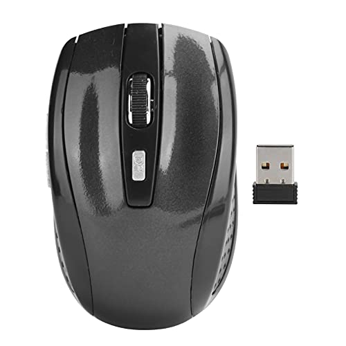 ciciglow Drahtlose Maus, Silent Mouse 2.4G Tragbare Mobile Optische Maus mit USB-Empfänger Einstellbare DPI für Gaming-Zubehör für Notebooks(schwarz) von ciciglow