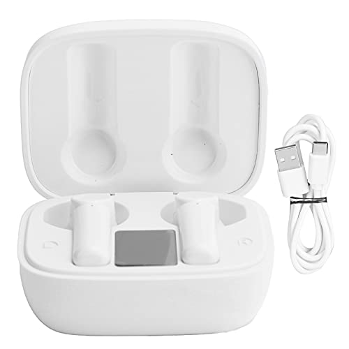 ciciglow Drahtlose Ohrhörer, Bluetooth 5.0-Kopfhörer Halb-in-Ear-Ohrhörer Drahtlose Ohrhörer Schweißsichere Kopfhörer Sport-Headsets mit Ladekoffer Smart Touch Control für Business-Sport(Weiß) von ciciglow
