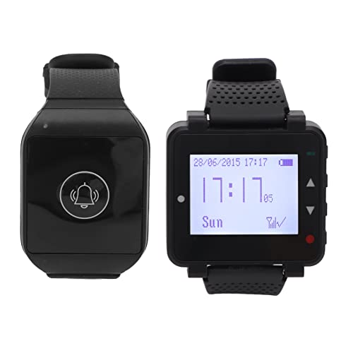 ciciglow Drahtloser Pfleger-Pager, LCD-Display, Intelligente Pflegeruhr, Krankenschwester-Warnsystem für die Überwachung älterer Menschen, Unterstützt Vibrations- und Summeralarme von ciciglow