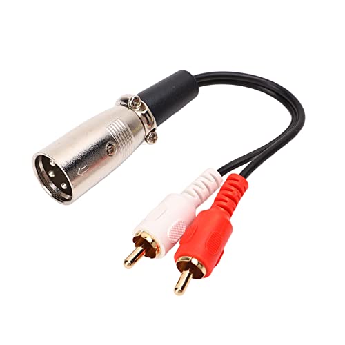 ciciglow Dual Cinch auf XLR Stecker Kabel, Y Splitter Patchkabel, 1 XLR Stecker 3 Pin auf Dual Cinch Stecker Stereo Audiokabel Stecker, 15cm von ciciglow