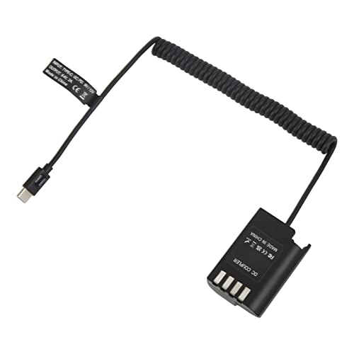 ciciglow Dummy-Akku, für Lumix S5 DCS5 DCS5K GH5M2 GH6 Digitalkamera 8,4 V 2 A Dummy-Akku Netzteil Unterstützt QC PD Schnellladung 9 V 12 V von ciciglow