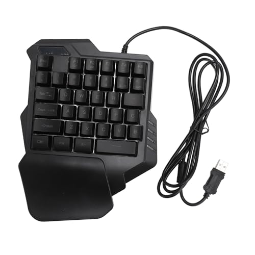 ciciglow Einhändige RGB-Gaming-Tastatur, 35 Tasten, USB-verkabelte LED-Hintergrundbeleuchtung, Gaming-Tastatur mit Handgelenkauflage für PC-Gamer von ciciglow