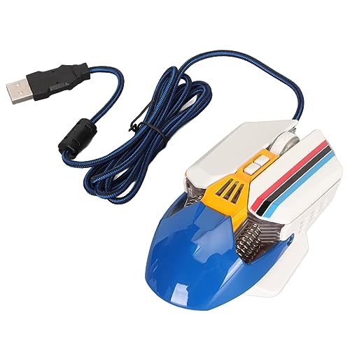 ciciglow Einstellbare DPI-Gaming-Maus, RGB-Hintergrundbeleuchtung, 7 Programmierbare Tasten, Ergonomische Kabelgebundene Maus für Gaming-Bürostudium (White) von ciciglow