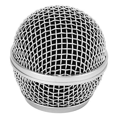 ciciglow Ersatz-Mikrofongitter, Drahtloses Mikrofon und Kabelgebundene Mikrofone Ersatz-Mikrofon-Grillkopf aus Blauem Stahlgeflecht für Shure Sm58 von ciciglow