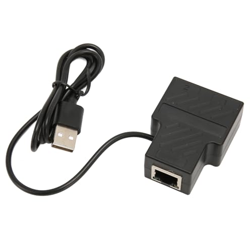 ciciglow Ethernet-Splitter-Adapter 1 zu 2, Hochgeschwindigkeitsübertragung mit 100 Mbit/s, Plug-and-Play-LAN-Netzwerkanschluss für Cat5 Cat5e Cat6 Cat7 Cat8, Kompatibel mit Computern, von ciciglow