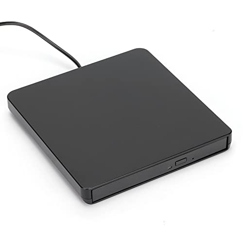 ciciglow Externes DVD-Laufwerk, USB 2.0 Tragbares CD/DVD-Laufwerk/DVD-Player für Laptop-CD-ROM-Brenner Kompatibel mit XP/Wind10/Vista/7/Linux/OS X(Schwarz) von ciciglow