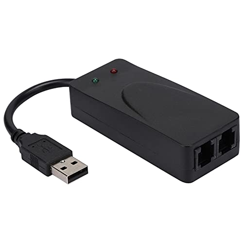 ciciglow Externes Dual-Port-USB2.0-56K-Modem, Plug-and-Play, V.92/V.90/V.42-Protokoll, Unterstützt Automatisches Wählen, GRIS-Fax-Internetverbindung von ciciglow