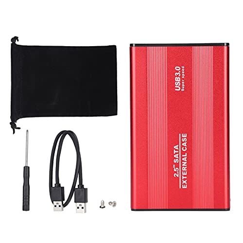 ciciglow Externes Festplattengehäuse, 3TB USB 3.0 zu SATA Adapter für 2,5" SATA SSD HDD Festplattengehäuse Gehäuse Kompatibel für Laptops/OS X Externe Datenspeicherung(rot) von ciciglow