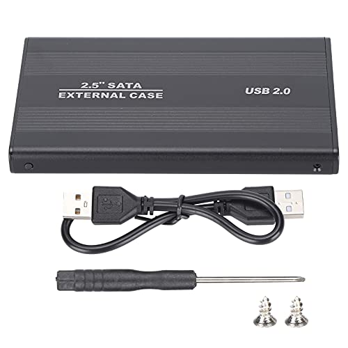 ciciglow Externes Festplattengehäuse, Unterstützung für Festplattengehäuse 2,5 Zoll 2 TB Bis zu 480 Mbit/s mit USB2.0-Anschluss für die Externe Datenspeicherung von Laptop-Desktops(Schwarz) von ciciglow