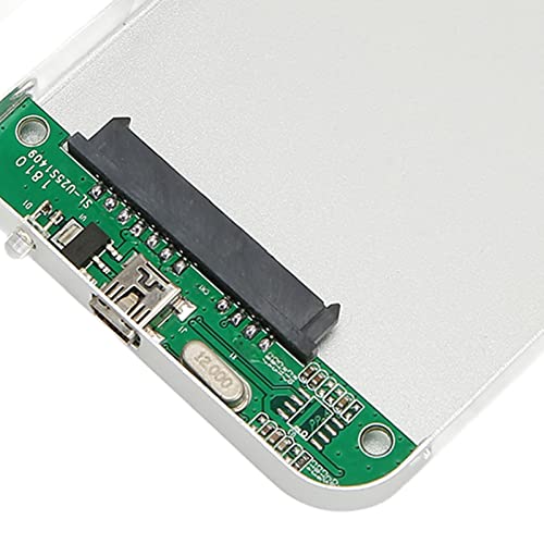 ciciglow Festplattengehäuse, 480Mbps Aluminiumlegierung Festplattengehäuse SSD Festplattenbox für 2,5 Zoll und 7 Bis 9,5 Mm Dicke HDDs und SSDs mit SATA-Schnittstelle (Silber) von ciciglow