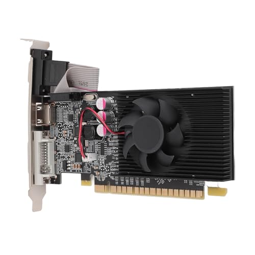 ciciglow GT710 PCI E-Grafikkarte, 2 GB DDR3 64BIT PCI Express 2.0 16X Desktop-Computer-Gaming-Grafikkarte, Einzelner Lüfter, Unterstützt HDMI-VGA-DVI-Anschluss, für Windows 10 11 7 8 von ciciglow