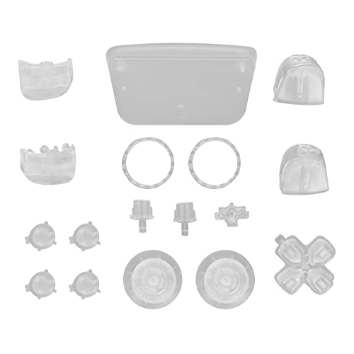 ciciglow Game Controller Tasten, ABS L2 R2 Full Buttons Set Ersatz, Button Repair Kit Ersatztasten Fit für Controller(transparent weiß) von ciciglow